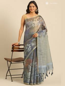 Taashi - Dusty Multi-Color Tissue Contemporary Printed Saree