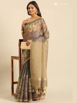 Taashi - Multi-Color Tissue Contemporary Printed Saree
