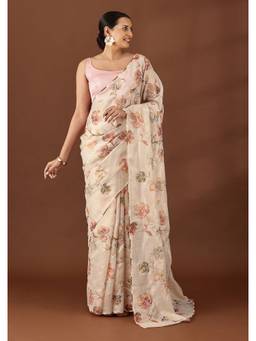 Taashi - Pastel Flora Shimmer Saree
