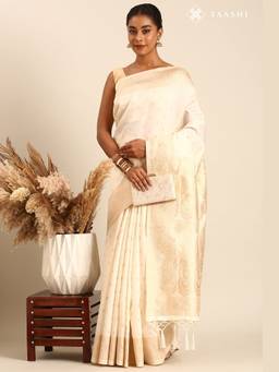Taashi - Saffron Luster Saree
