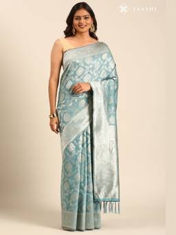 Taashi - Petrified Jade Saree