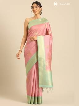 Taashi - Dusty Pink Tussar Contemporary Woven Saree