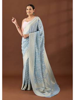 Taashi - Powder Leheriya Chevron Saree