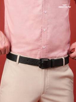 Red Tape - Men's Black Leather Belt