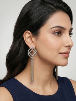 RUNORAA - Sleek Matrix Drop Earrings