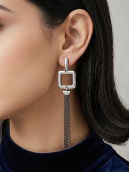 RUNORAA - Cyber Square Drop Earrings