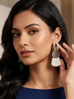 RUNORAA - Color Block Deco Drop Earrings