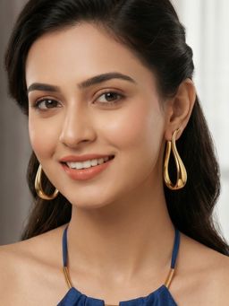RUNORAA - Twisted Wave Hoop Earrings