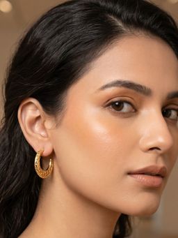 RUNORAA - Lunar Grid Hoop Earrings
