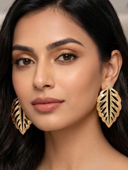 RUNORAA - Imperial Leaf Drop Earrings