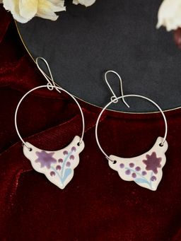 Fabindia - Purple Ceramic Dangler Earrings
