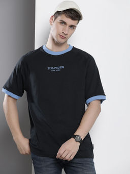 Tommy Hilfiger - Black Logo Relaxed Fit Cotton T-Shirt