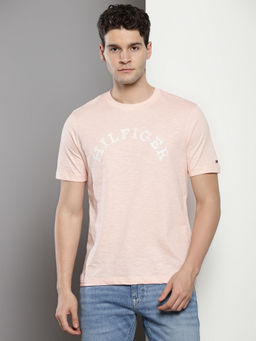 Tommy Hilfiger - Peach Logo Regular Fit Cotton T-Shirt