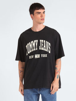Tommy Hilfiger - Black Oversized Fit Cotton T-Shirt