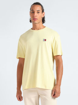 Tommy Hilfiger - Yellow Solid Regular Fit Cotton T-Shirt
