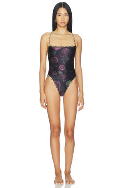 Good American - Reversible Lace Up One Piece Swimsuit