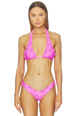 Kulani Kinis - Lettuce Edge Halter Bikini Top