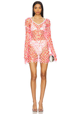 Milly - Sequin Crochet Mini Pullover Dress