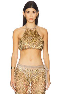 My Beachy Side - Adora Hand Crochet Beaded Halter Top