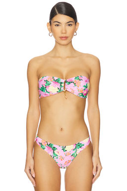 PQ - Detail Bandeau Bikini Top inDahlia