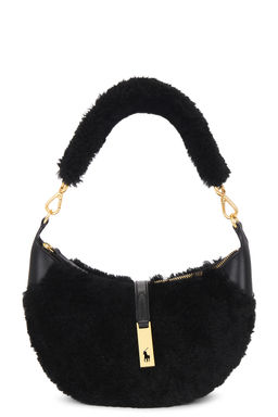 POLO RALPH LAUREN - Shearling & Vachetta Leather Shoulder Bag Small