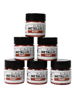 Little Birdie - 6 Share Pack Tinted Metallic Paint Fired Brick Red