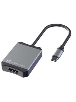 Portronics - Mport X Usb C Hdmi Adapter With 4K60Hz Uhd For Laptop, Mac, Smartphone, Tablet Grey
