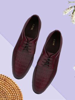 EZOK - Leather Brown Casual Derbie Shoes for Men