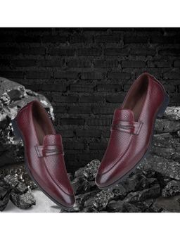 EZOK - Leather Brown Casual Loafer Shoes for Men