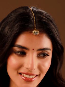 Voylla - White Brass Kundan Maang Tika