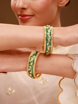 Voylla - White Brass Kundan Bracelets
