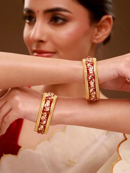 Voylla - White Brass Kundan Bracelets