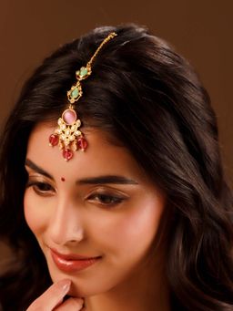 Voylla - Multi-Color Brass Kundan Maang Tika