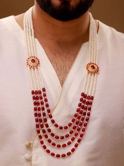 Voylla - Red Brass Kundan Necklace