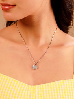 Voylla - White Brass Stones Necklace