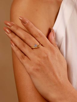 Voylla - White Brass Stones Ring