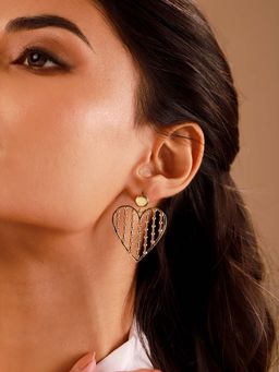 Voylla - Gold Brass Statement Pair Of Earrings