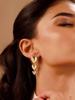 Voylla - Gold Brass Statement Pair Of Earrings