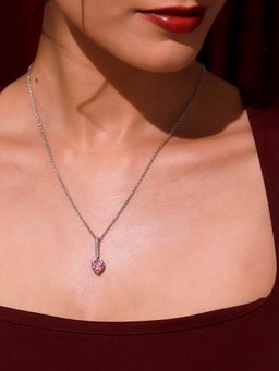 Voylla - Pink Sterling Silver Sterling Silver Necklace