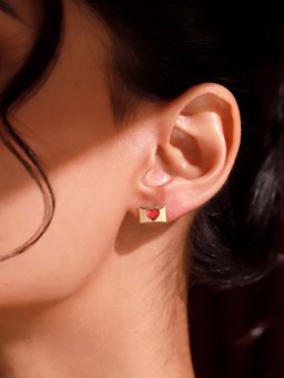 Voylla - Red Sterling Silver Sterling Silver Pair Of Earrings