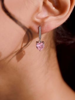 Voylla - Pink Sterling Silver Sterling Silver Pair Of Earrings