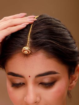 Voylla - White Brass Kundan Maang Tika