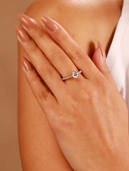 Voylla - White Brass Stones Ring