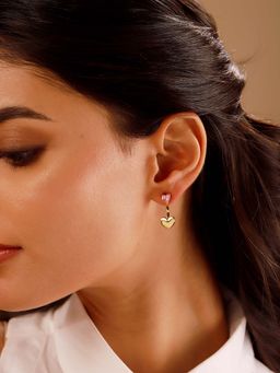 Voylla - White Brass Stones Pair Of Earrings