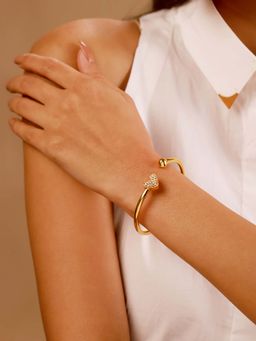 Voylla - White Brass Stones Cuff