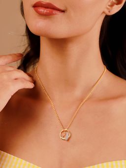 Voylla - White Brass Stones Necklace