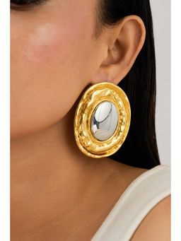 AMOSSH - Multi-Color Brass Statement Pair Of Earrings