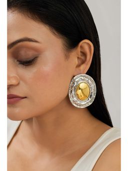 AMOSSH - Multi-Color Brass Statement Pair Of Earrings