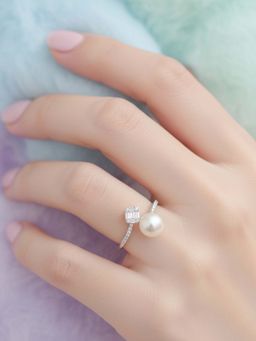 925 SILLER - White Sterling Silver Sterling Silver Ring