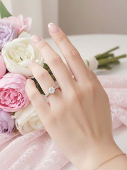 925 SILLER - White Sterling Silver Sterling Silver Ring